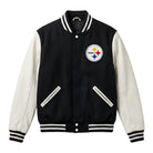 NFL Men's Pittsburgh Steelers Black, White Varsity Jacket