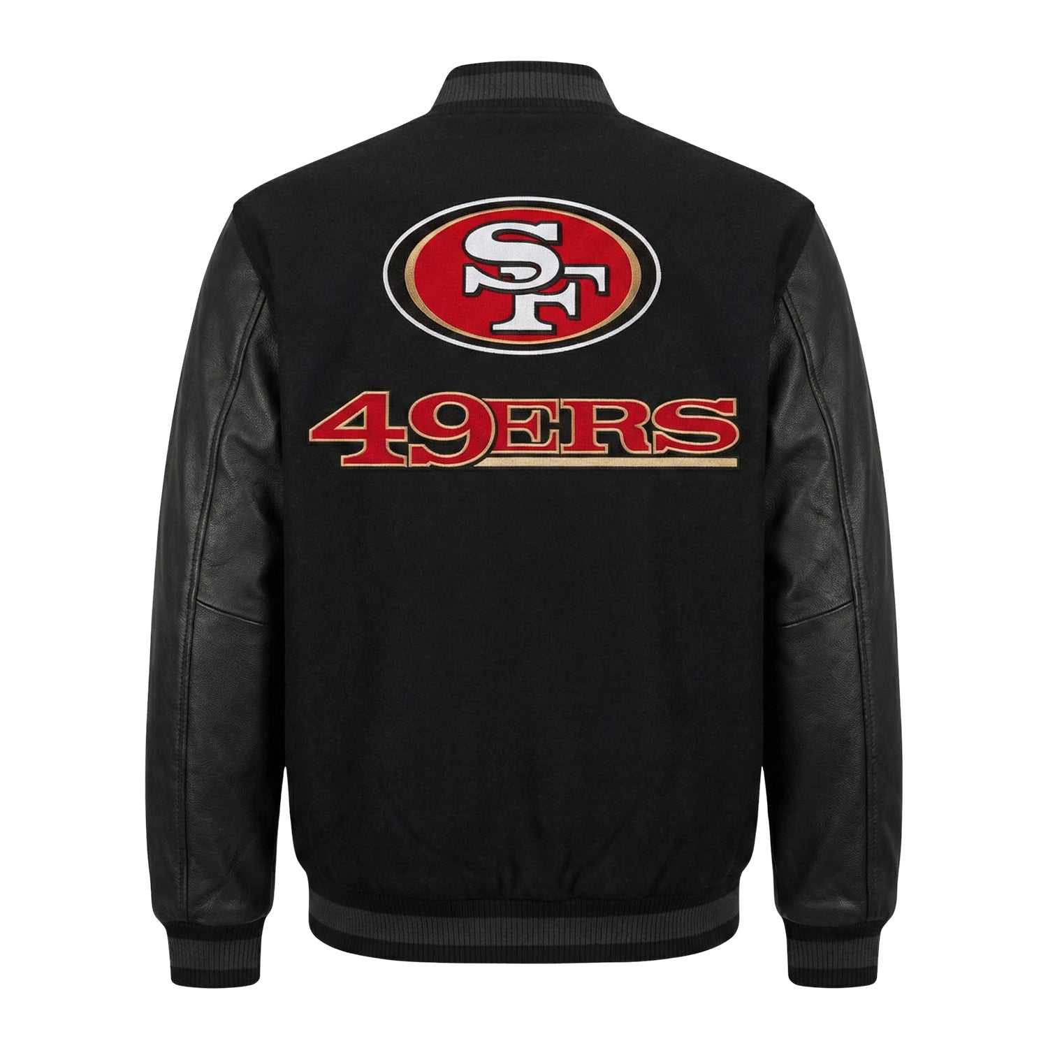 NFL Men's San Francisco 49ers Black Varsity Jacket (Back)