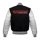 NFL Men's San Francisco 49ers Black & White Varsity Jacket (Back)