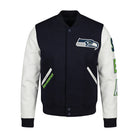 NFL Men's Seattle Seahawks Navy & White Varsity Jacket