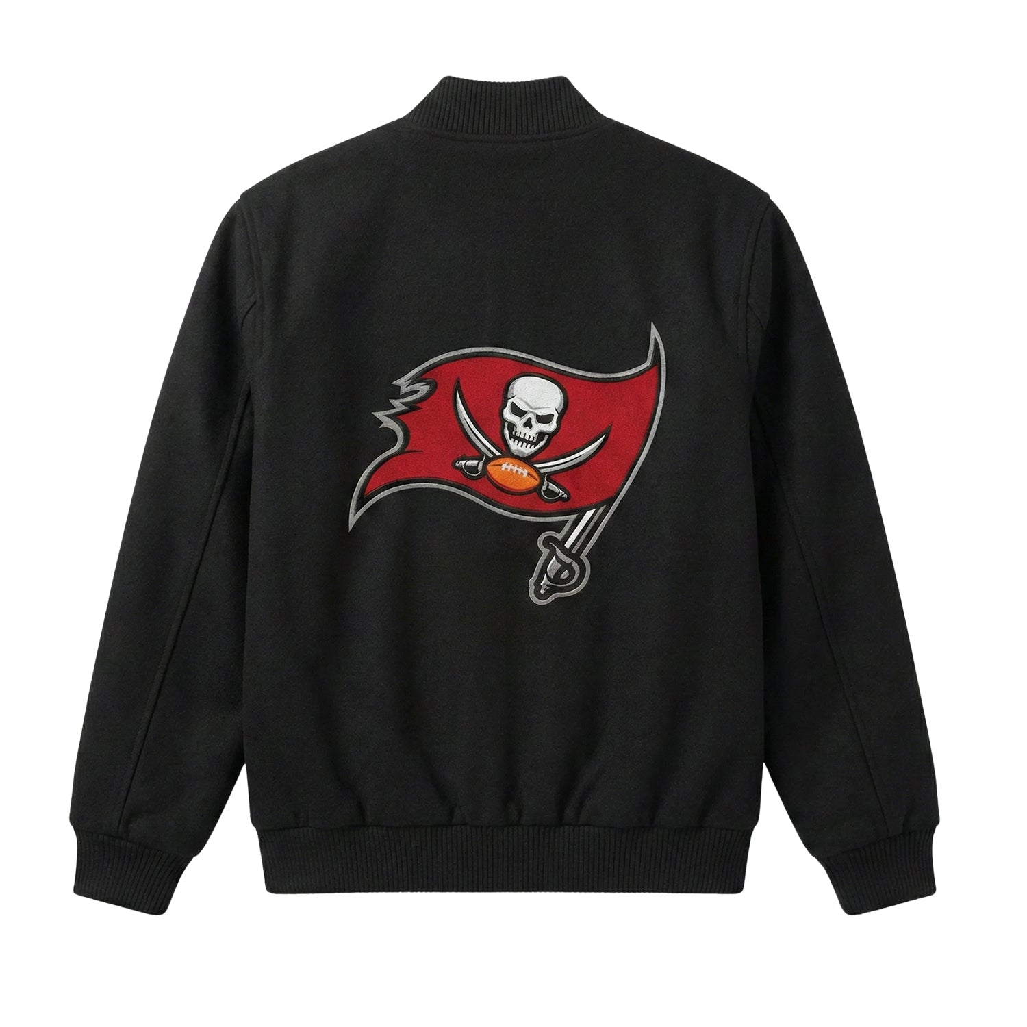 NFL Men's Tampa Bay Buccaneers Black Varsity Jacket (Back)
