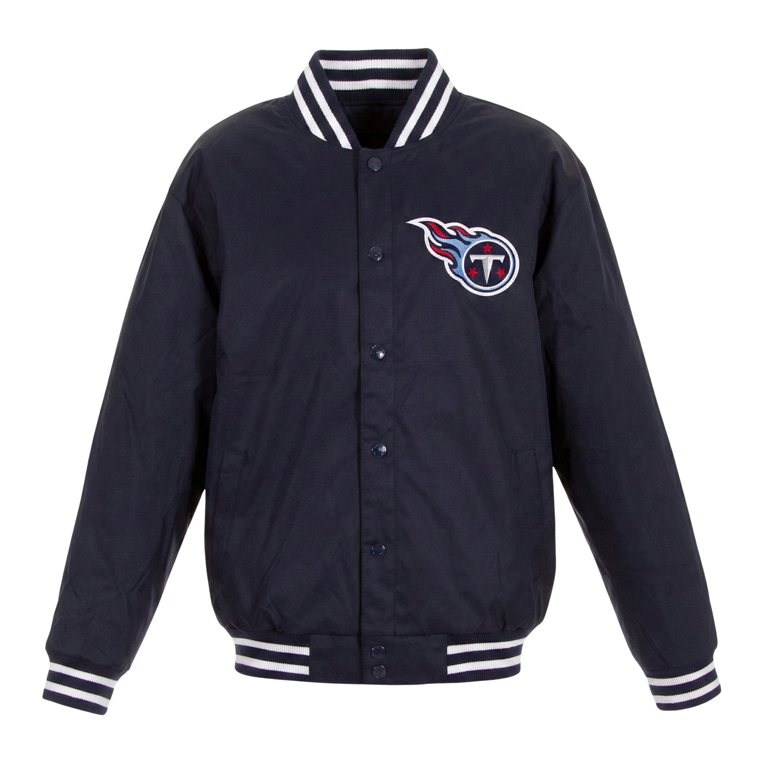 NFL Men's Tennessee Titans Navy Blue Varsity Jacket 