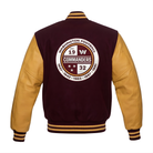 NFL Men's Washington Commanders Yellow Burgundy Varsity Jacket (Back)