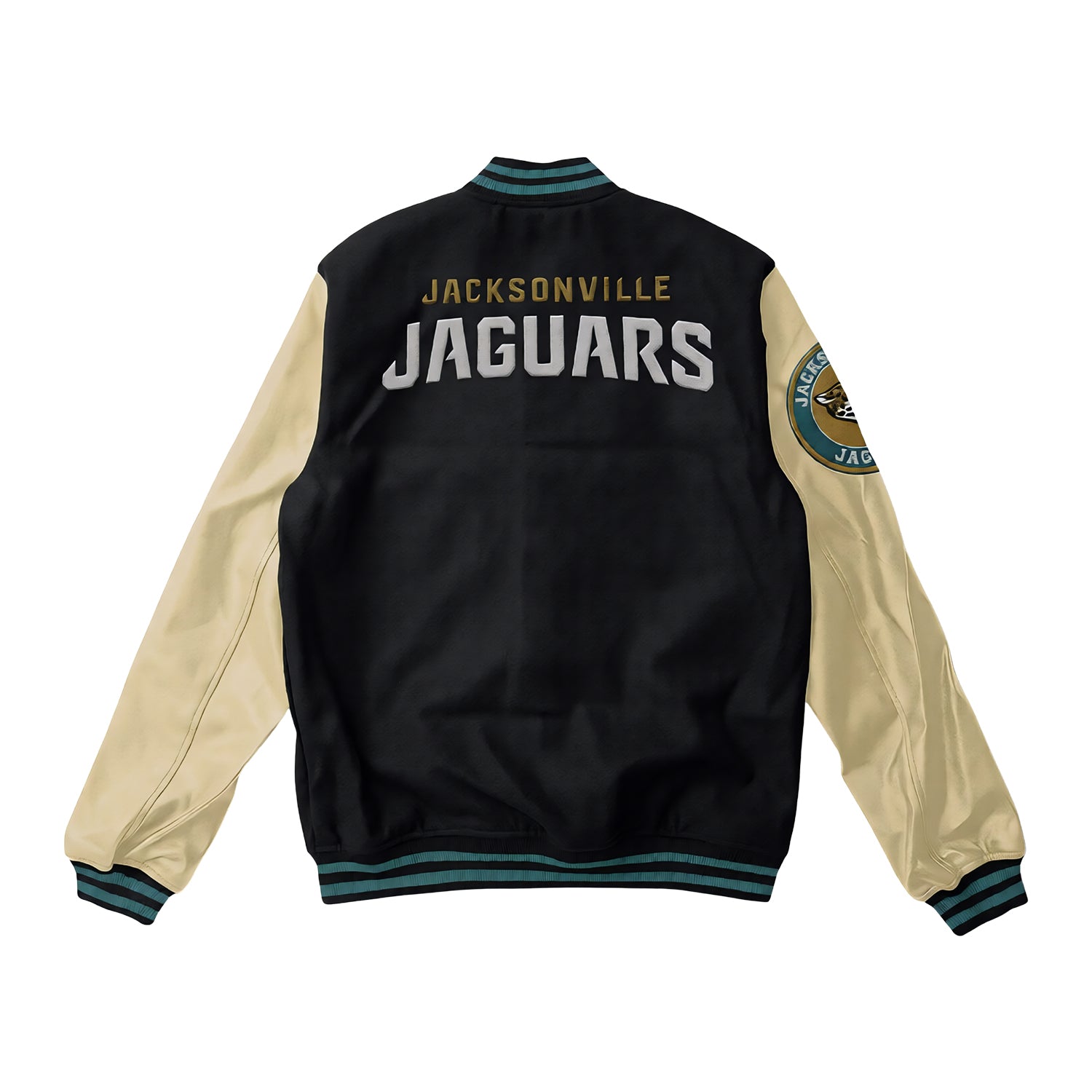 NFL Men's Jacksonville Jaguars Black Varsity Jacket (Back)