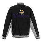 NFL Men's Minnesota Vikings Black Gray Varsity Jacket (Back)