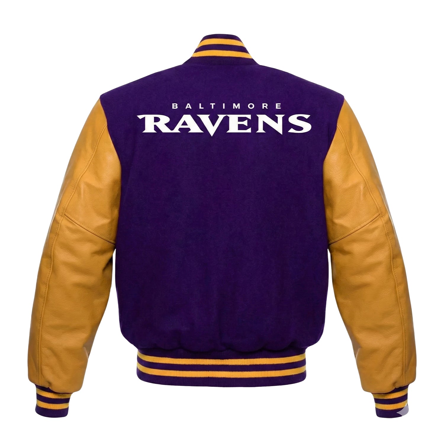 NFL Women's Baltimore Ravens Blue & Yellow Varsity Jacket (Back)
