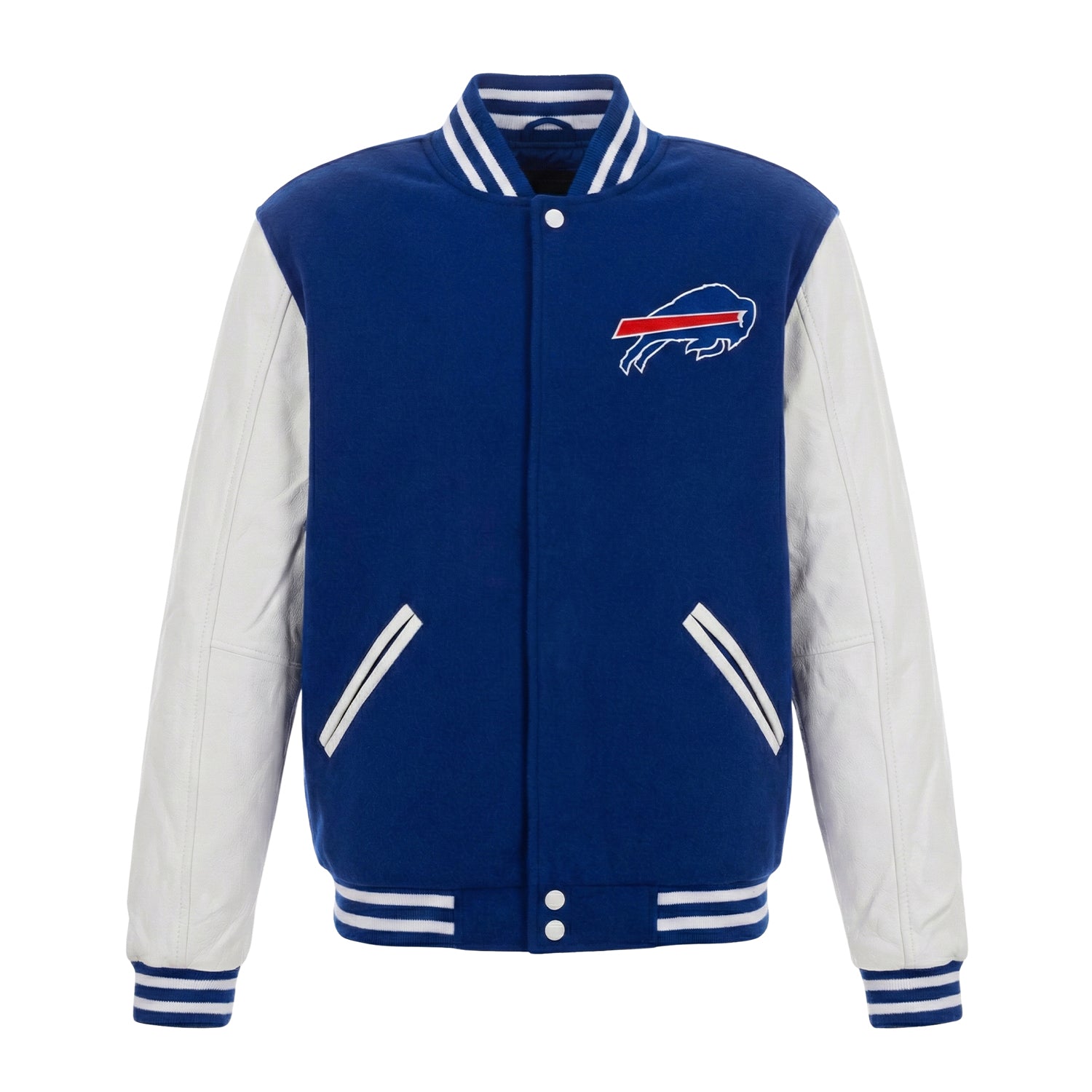NFL Women's Buffalo Bills Blue & White Varsity Jacket