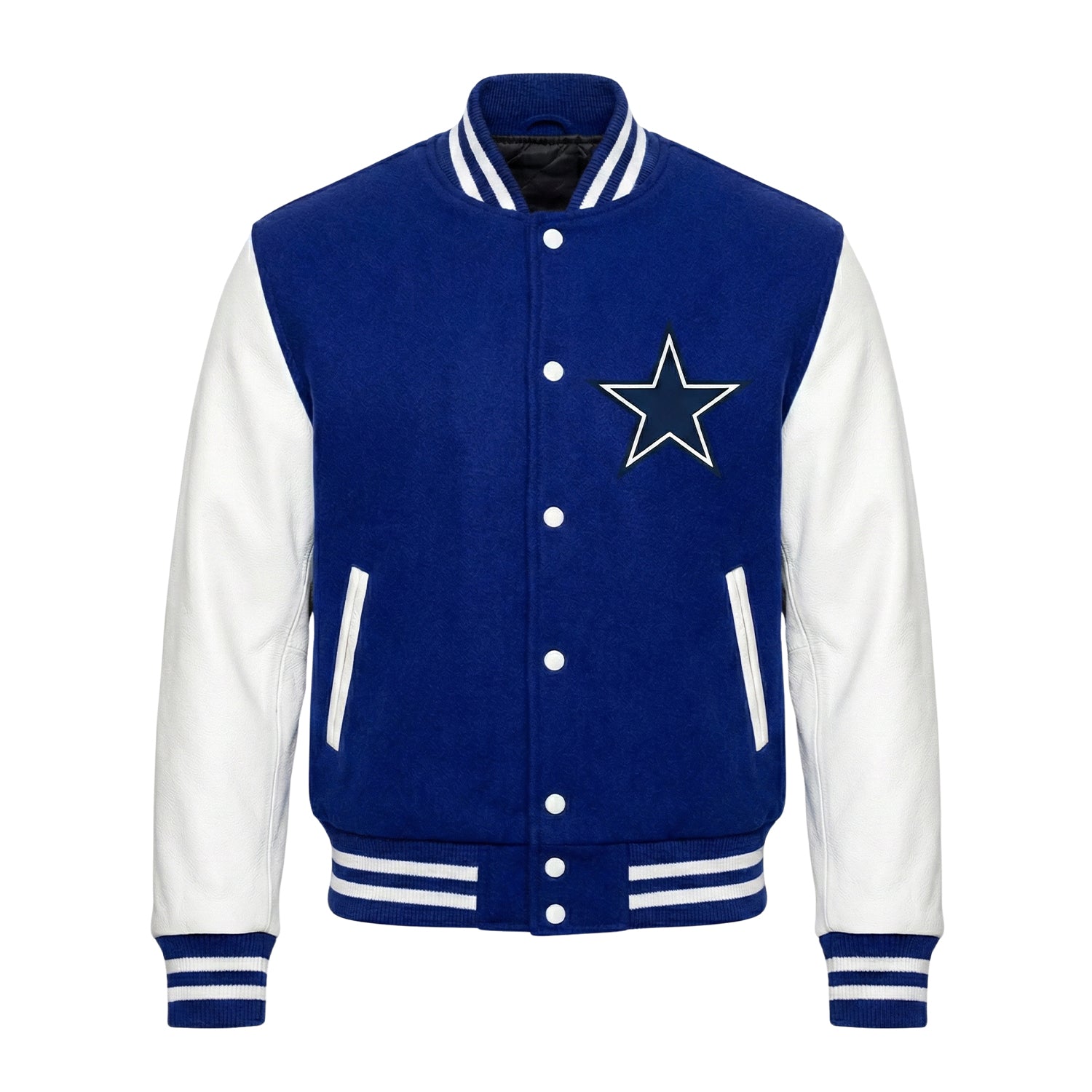 NFL Women's Dallas Cowboys Blue & White Varsity Jacket