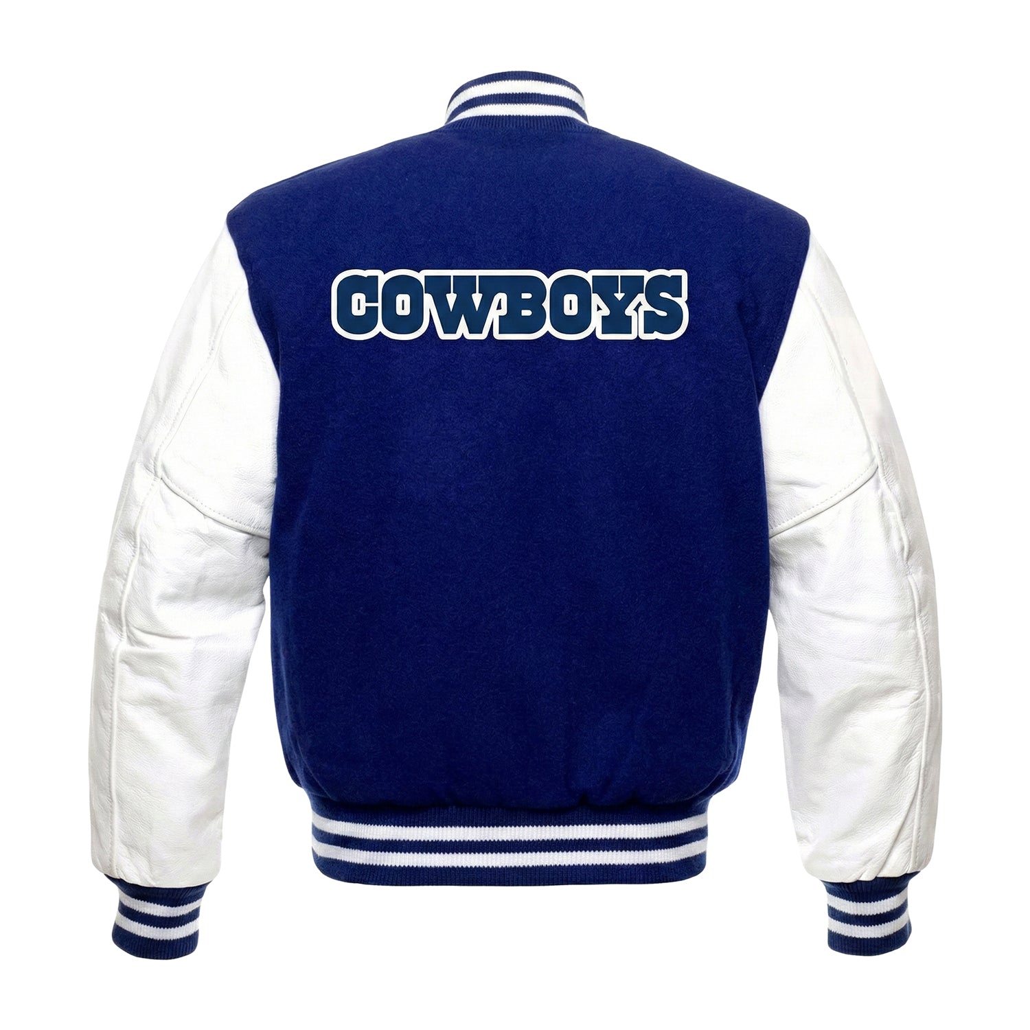 NFL Women's Dallas Cowboys Blue & White Varsity Jacket (Back0