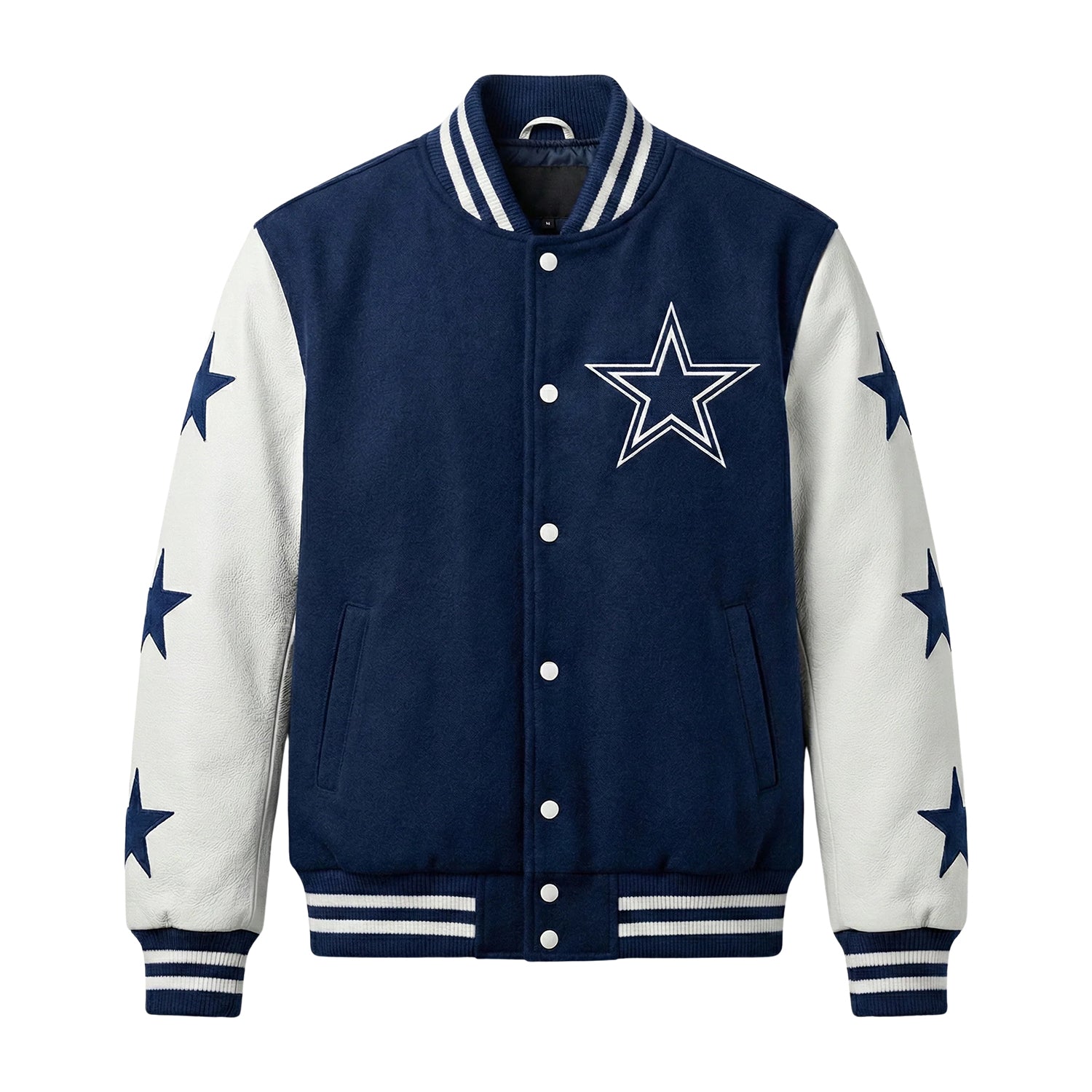 NFL Women's Dallas Cowboys Royal Blue and White Varsity Jacket