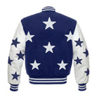 NFL Women's Dallas Cowboys Royal Blue and White Varsity Jacket (Back)