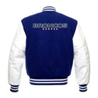 NFL Women's Denver Broncos Blue and White Varsity Jacket (Back)