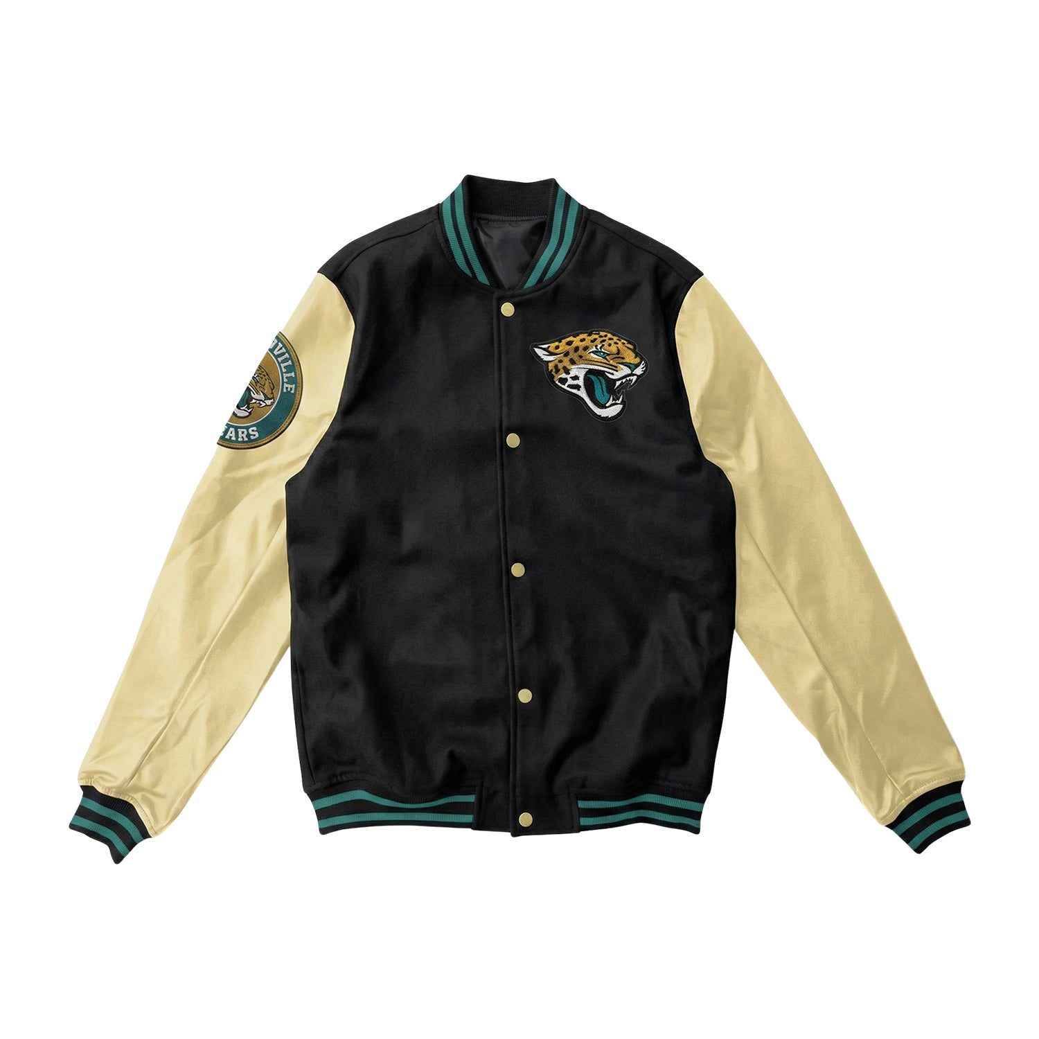 NFL Women's Jacksonville Jaguars Black and White Varsity Jacket