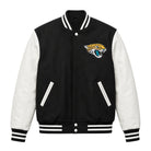 NFL Women's Jacksonville Jaguars Black and White Wool Varsity Jacket