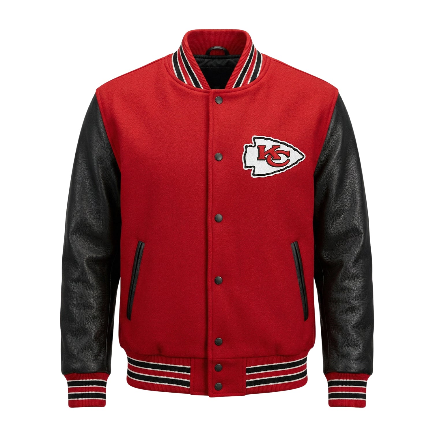 NFL Women's Kansas City Chiefs Red & Black Varsity Jacket