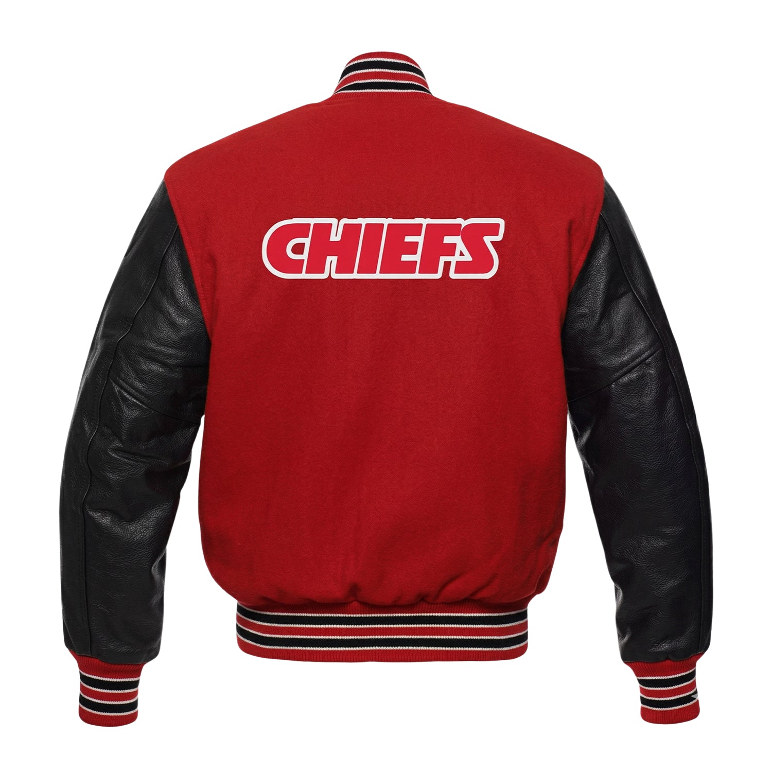 NFL Women's Kansas City Chiefs Red & Black Varsity Jacket (Back)