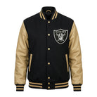 NFL Women's Las Vegas Raiders Black & Silver Varsity Jacket