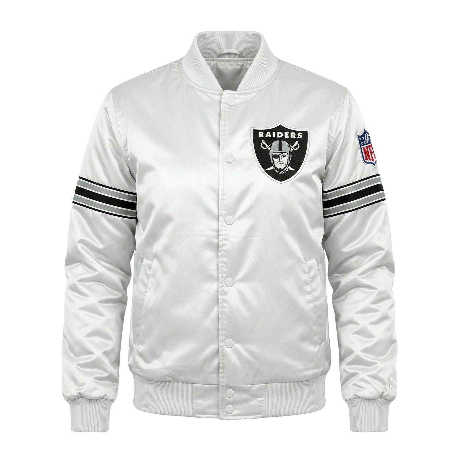 NFL Women's Las Vegas Raiders White Varsity Jacket