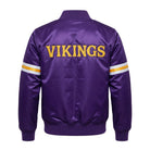 NFL Women's Minnesota Vikings Purple Satin Varsity Jacket (Back)