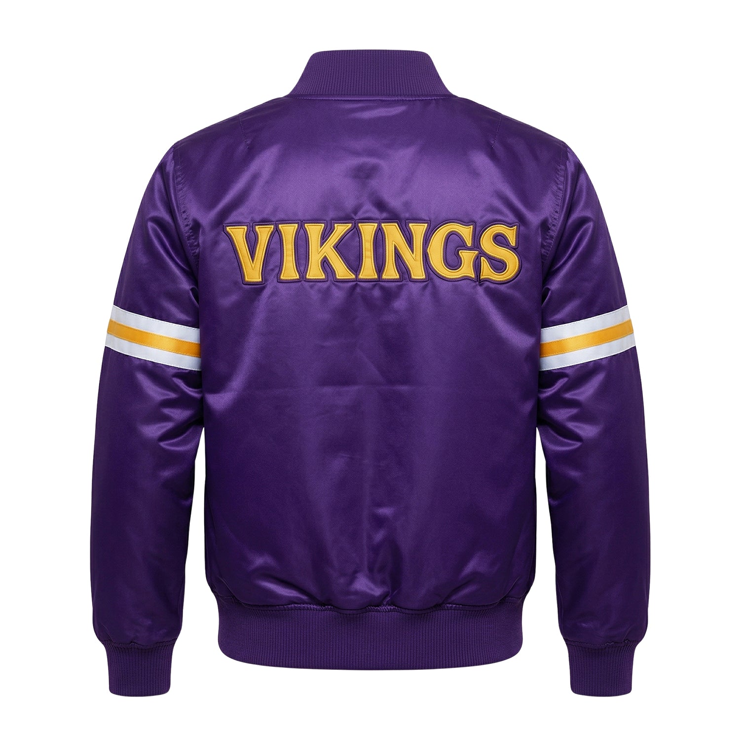 NFL Women's Minnesota Vikings Purple Satin Varsity Jacket (Back)