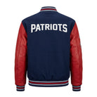 NFL Women's New England Patriots Navy Blue and Red Varsity Jacket (Back)