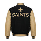 NFL Women's New Orleans Saints Black & Gold Varsity Jacket (Back)