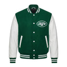 NFL Women's New York Jets Green and White Varsity Jacket