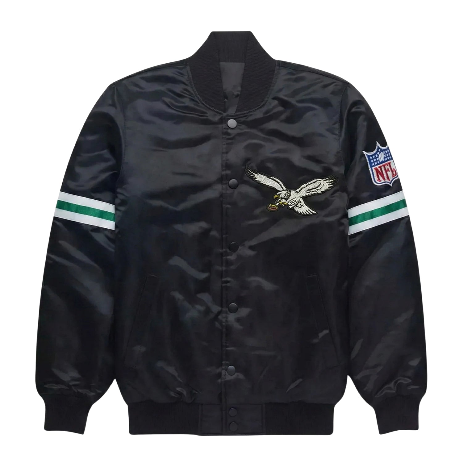 NFL Women's Philadelphia Eagles Black Varsity Jacket