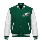 NFL Women's Philadelphia Eagles Green & White Varsity Jacket