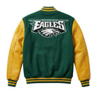 NFL Women's Philadelphia Eagles Green and Yellow Varsity Jacket (Back)