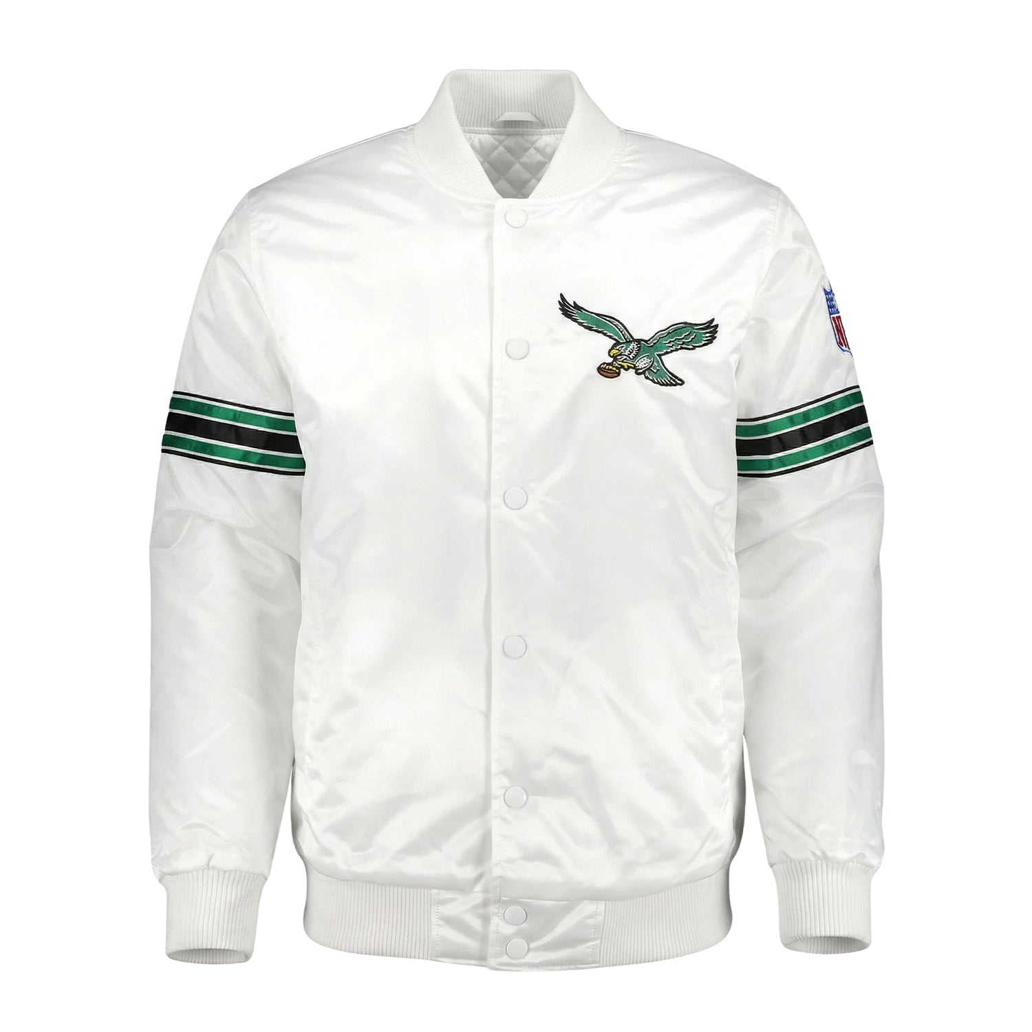 NFL Women's Philadelphia Eagles White Varsity Jacket