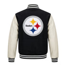 NFL Women's Pittsburgh Steelers Black and White Varsity Jacket (Back)