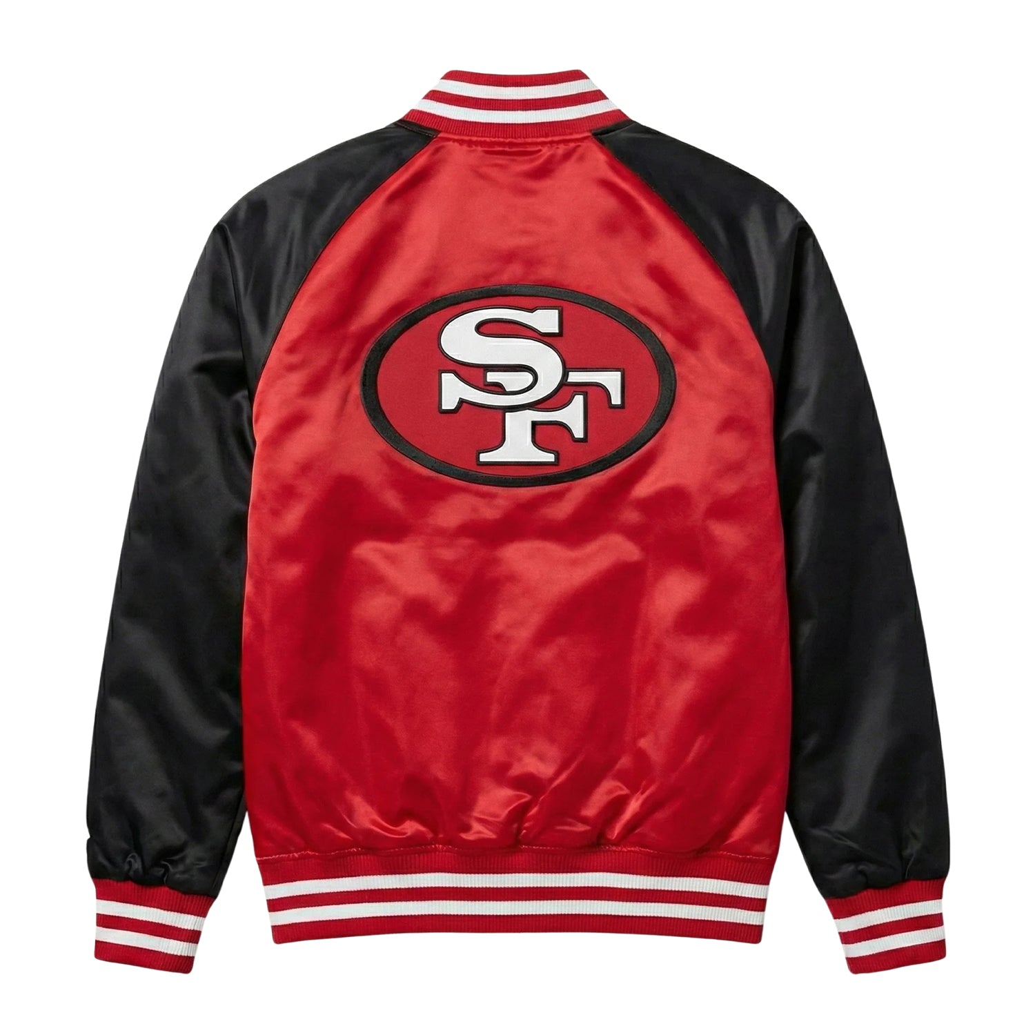 NFL Women's San Francisco 49ers Red & Black Varsity Jacket (Back)