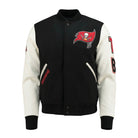 NFL Women's Tampa Bay Buccaneers Black and White Varsity Jacket