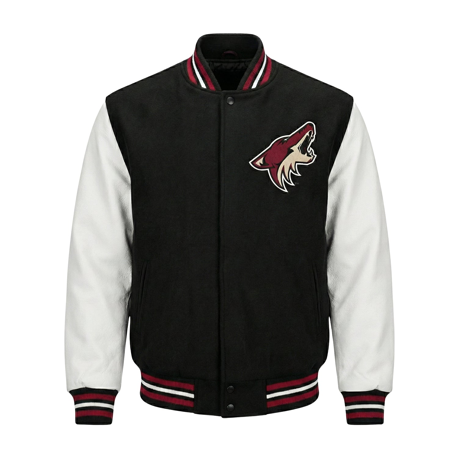 NHL Men's Arizona Coyotes Black Varsity Jacket