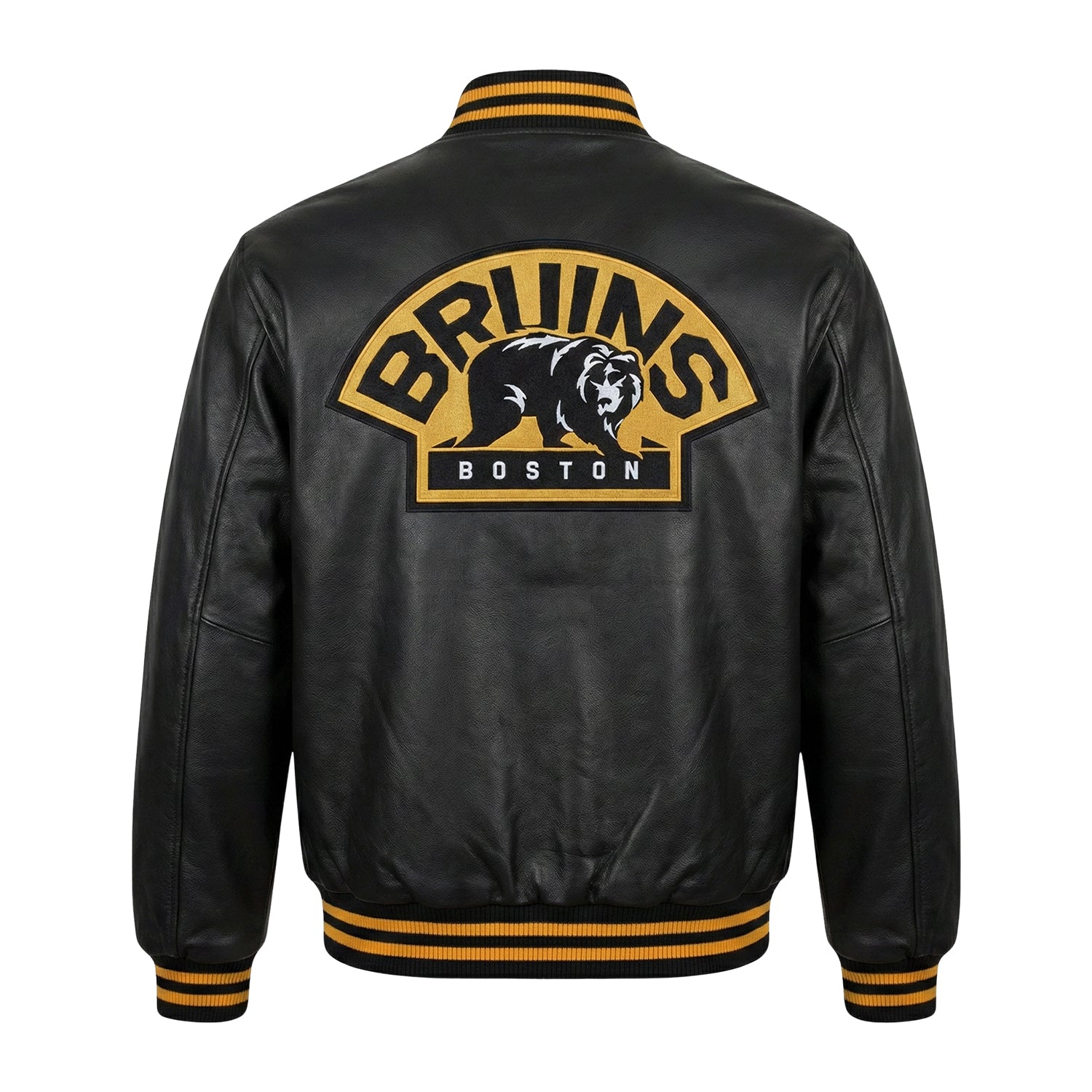 NHL Men's Boston Bruins Black Varsity Jacket (Back)