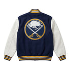 NHL Men's Buffalo Sabres Blue and White Varsity Jacket (Back)