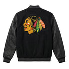 NHL Men's Chicago Blackhawks Black Varsity Jacket (Back)