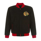 NHL Men's Chicago Blackhawks Black & Red Varsity Jacket