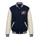 NHL Men's Columbus Blue Jackets Blue and White Varsity Jacket