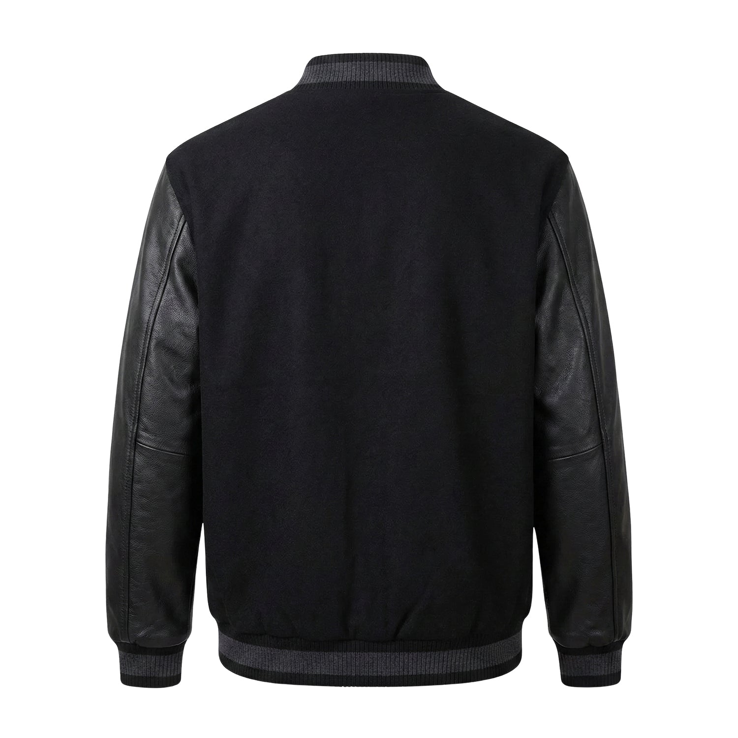 NHL Men's Edmonton Oilers Black Varsity Jacket (Back)