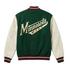 NHL Men's Minnesota Wild Green and White Varsity Jacket (Back)