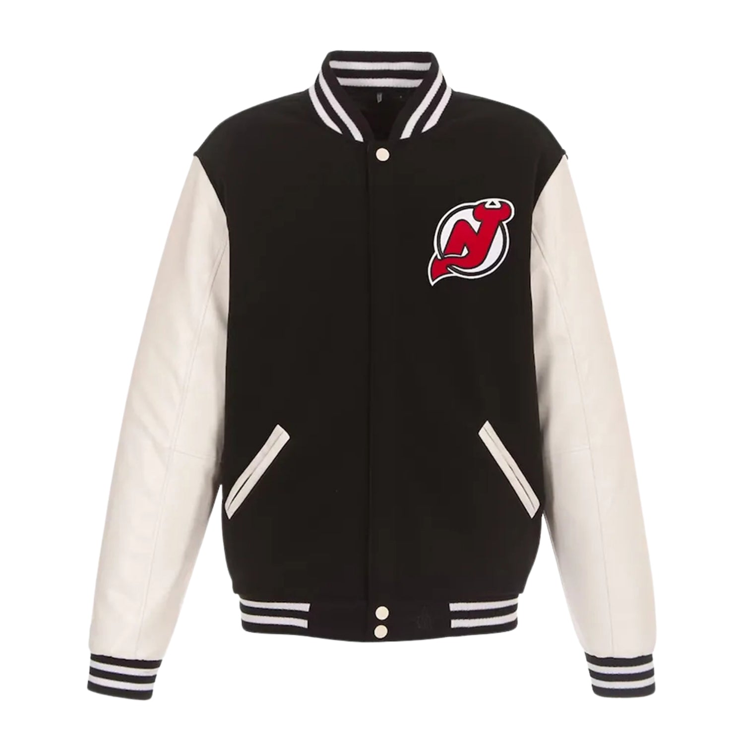 NHL Men's New Jersey Devils wool & Leather Varsity Jacket