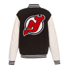 NHL Men's New Jersey Devils wool & Leather Varsity Jacket (Back)