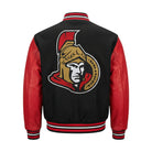 NHL Men's Ottawa Senators Black and Red Varsity Jacket (Back)