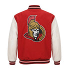 NHL Men's Ottawa Senators Red and White Varsity Jacket (Back)