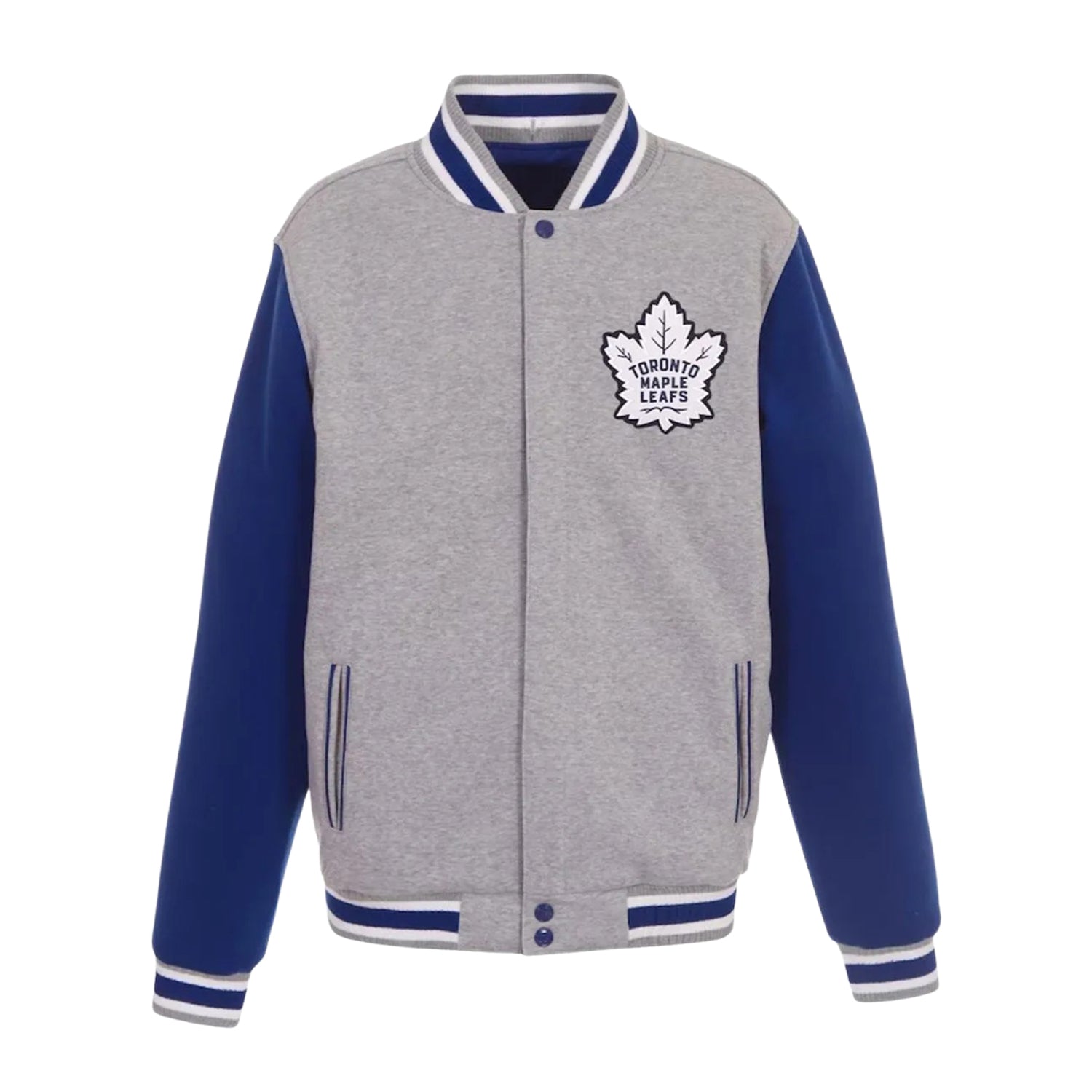 NHL Men's Toronto Maple Leafs Gray & Blue Varsity Jacket