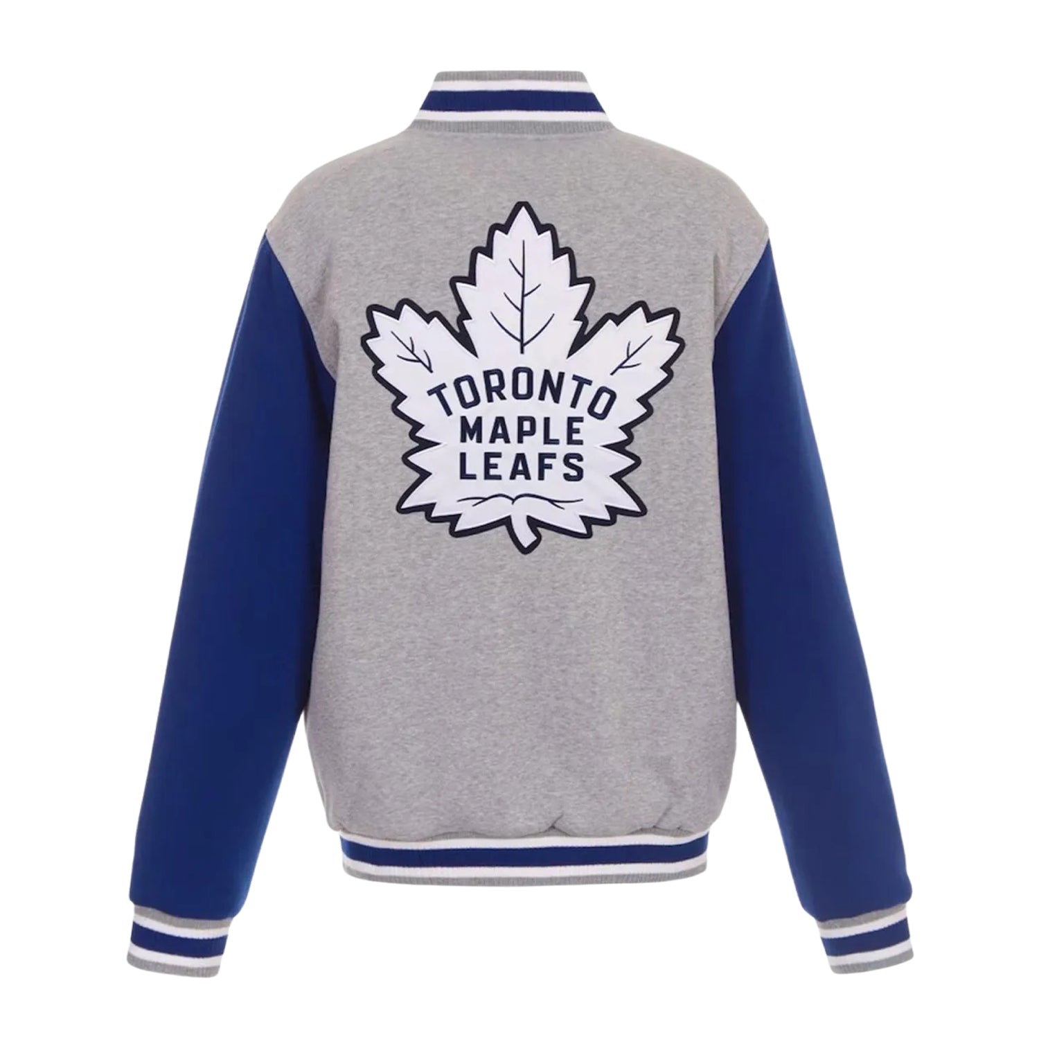 NHL Men's Toronto Maple Leafs Gray & Blue Varsity Jacket (Back)