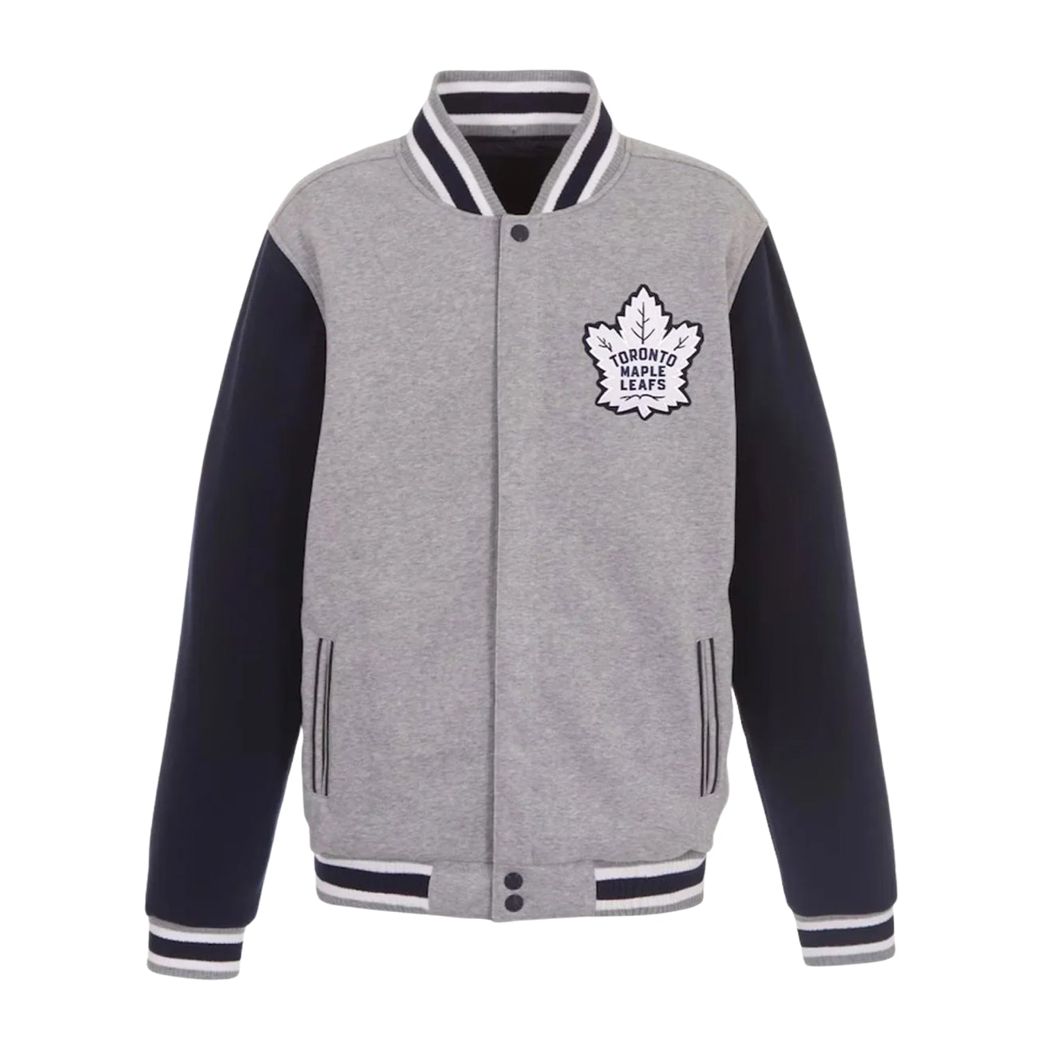 NHL Men's Toronto Maple Leafs Gray & Navy Varsity Jacket