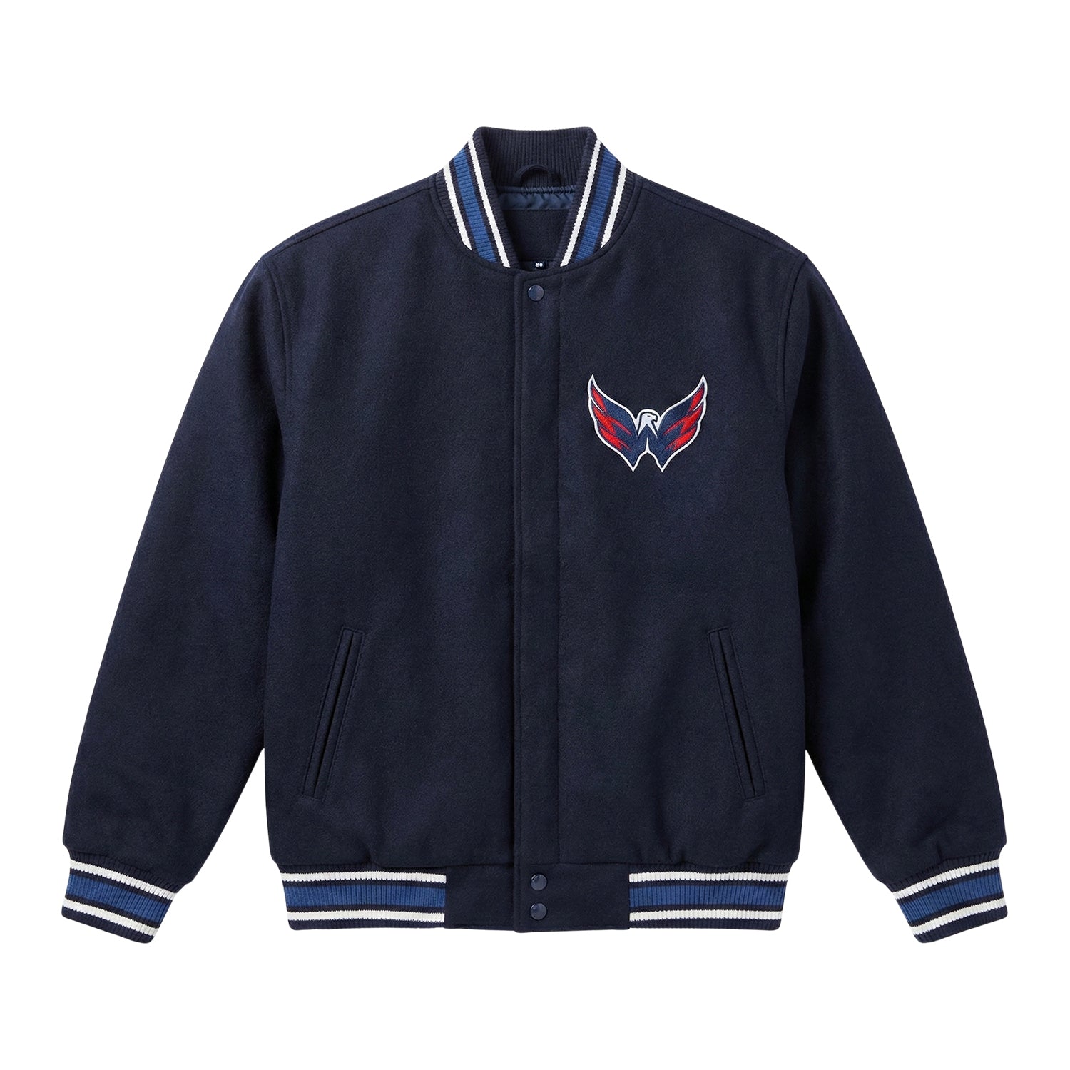 NHL Men's Washington Capitals Navy Blue Varsity Jacket